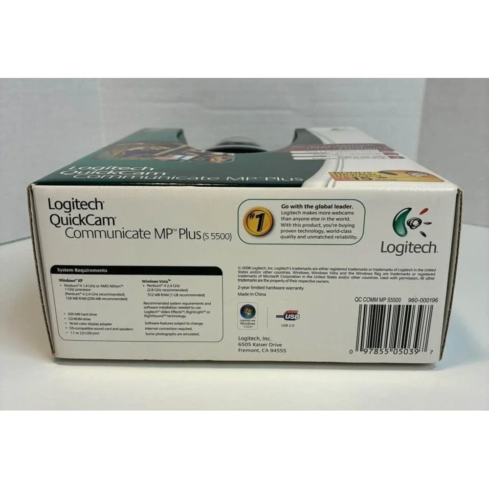 Logitech QuickCam Communicate MP Plus S5500 Webcam 1.3MP USB New Open Box Black